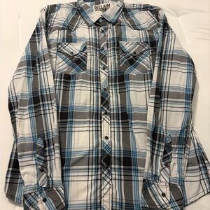 Reclaim From Buckle Men's XL Plaid Athletic Fit Long Sleeve Button-Up Shirt
